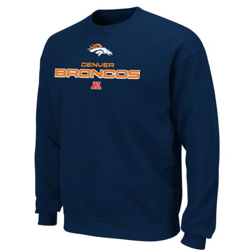 Denver Broncos Navy Classic Heavyweight III Crewneck Sweatshirt