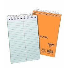 Ampad 25-472R Spiral Steno Book, Gregg Rule, 6x9-Inches, White, 70 Sheets, 2 Pack