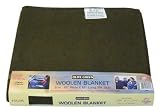 60'' X 80'' 70 PERCENT WOOLEN BLANKET IN OLIVE GREEN