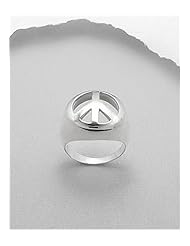 Peace Symbol Ring In 92.5 Sterling Silver