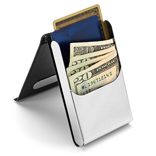 Steel wallet for men and women. rfid card holder. stain…