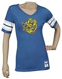 Michigan Wolverines Women's Blue adidas Originals Vintage Mascot Football Jersey T-Shirt