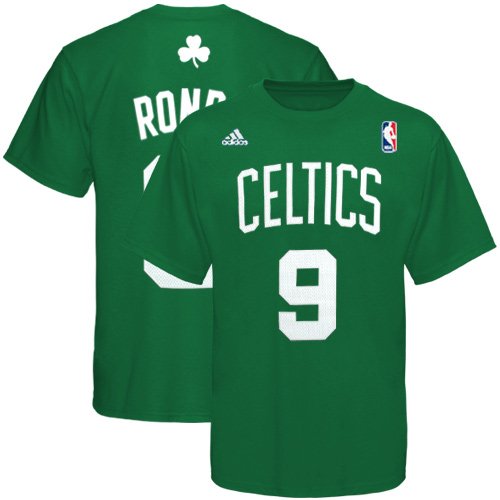 NBA Men's Boston Celtics Rajon Rondo #8 Name & Number Tee (Kelly Green, XX-Large)