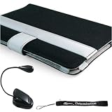 Canvas Case Cover Slim Design for Kindle Wireless Reading Device (6" Display, Global Wireless, 2nd Generation Kindle Only) + Indlues a 4-Inch Determination Hand Strap + also includes a "Read in the Dark LED Light" with a Flexible GooseNeck