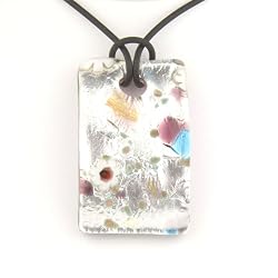 Rectangle Silver Foil Pendant - Camilla Blue/Purple Style2