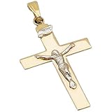 Two Tone Gold Cross Pendant