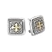 925 Silver Square Celtic Cross Earrings with 18k Gold Accents