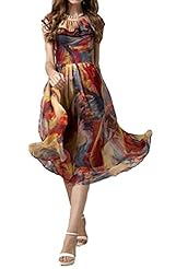 Sexy Spring Summer Vintage General Print Polyester Wedding Dress/Maxi Dress 