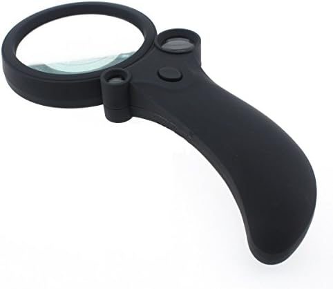 Comzar 5 LED Light Reading Magnifying Set Portable Handheld Magnifier Includes 3 Glass Lenses (2.5X 25X 55X ) Large Ultra Bright Glasses Magnifiers