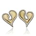 Yellow Gold Overlay Sterling Silver Heart Earrings