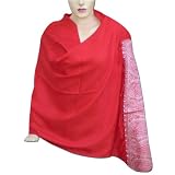Handmade Self Design Black Viscose Stole With Silver Border Women Dress (Free Shipping) Stle0056rr
