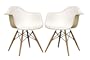 Set of 2 Plastic Patio Dining Chairs - White Finish