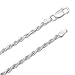 Men's 2.2mm Real 925 Sterling Silver Diamond-Cut Rope Chain Necklace, 26