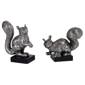 Imax Squirrle Bookends set of 2 5.5x6x4 by Imax