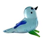 Miniature Glass Figurines-Glass Zoo Figurine Animals - Blue Bird