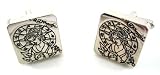 Ed Hardy Silver Geisha Lady Tattoo Cufflinks