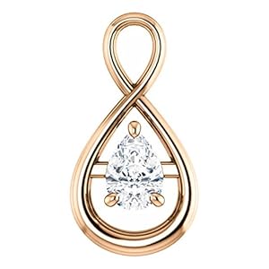 18K Rose Gold Pear Cut Diamond Pendant - 0.5 Ct.