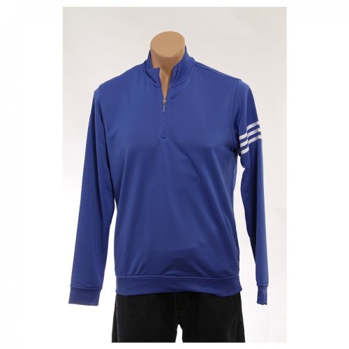 adidas Golf Men's 3-Stripes Layering Top, Blueberry, Small