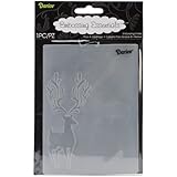 Darice 1218-113 Embossing Folder, 4.25 by 5.75-Inch, Reindeer Corner Design