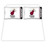 NBA Miami Heat White Queen Sheet Set