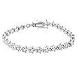 Sterling Silver .925 Hypoallergenic Nickel Free Colorless White Cubic Zirconia Star Tennis Bracelet