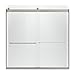 KOHLER K-706005-L-MX Levity Bypass Bath Door with Towel Bar and 1/4-Inch Crystal Clear Glass in Matte Nickel
