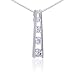 Ladder of Love: Sterling Silver and CZ Diamond Journey Pendant Necklace