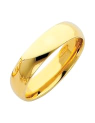 14k Yellow Gold 5mm Comfort Fit Plain Wedding Ring Ring for Men & Women - Size... by 