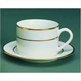 Double Gold Line 6 oz. Tea Cup and Saucer [Set of 6]