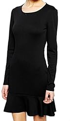 Long Sleeves Flared-Skirt Winter  Shirt  Dress