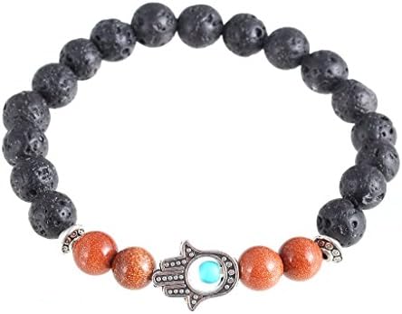 SONGQIAN Womens Lava Stone Agate Bracelet