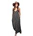 HAPEE Women's Loose V-neck Sleeveless Dot Print Boho Long Maxi Chiffon Dress