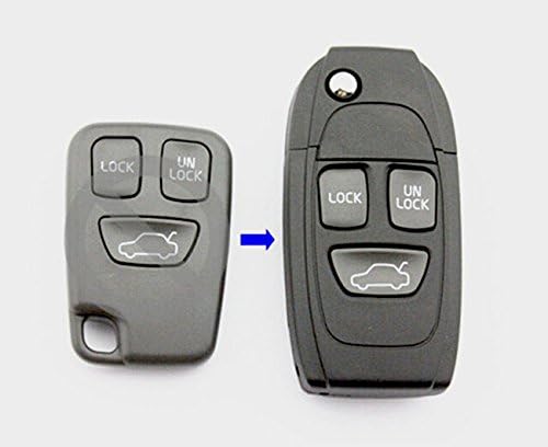 Uncut New Switch Modify 3button Key Case Folding Flip Fob Remote Shell for 1998~2003 Volvo