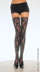 Rose Lace Thigh High Stockings