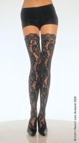 Rose Lace Thigh High Stockings