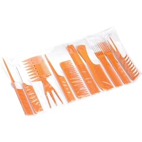 Gold Magic 10pc Hair Stylist Barber Salon Comb Roll-Up Set Kit