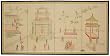 Asian D&eacute;cor & Gifts - 36" x 72" Enter the Pagoda Oriental Brush Art Oriental Wall Screen