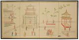 Asian D�cor & Gifts - 36 x 72 Enter the Pagoda Oriental Brush Art Oriental Wall Screen
