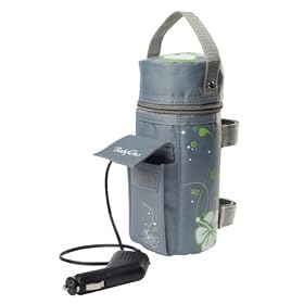 Insulated Baby Travel Bottle Warmer - Plugs into car cigarette lighter (GREY)