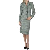 Kasper Silk Blend Striped Wing Skirt Suit