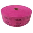Double Hot Pink Raffle Ticket Roll - 2000 Per Roll