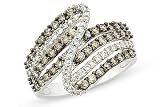 1 Carat Chocolate and White Diamond 14K White Gold Ring