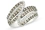 1 Carat Brown and White Diamond 14K White Gold Ring
