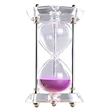 BOJIN オシャレ インテリア　砂時計　すなどけ　卓上　ガラス　アクリル枠　タイマー　カラフル　かわいい　キレイプレゼント　贈り物　モダン　15分計(パープル)