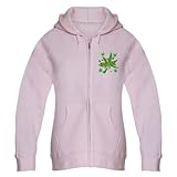IMAGE OF Artsmith, Inc. Women's Zip Hoodie Marijuana Go Green Neon - Pale Pink, Medium