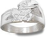 Kansas Jayhawks Solid Sterling Silver Jayhawk Ring Size 10