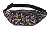Designer Fanny Pack - Puppy Love Design Fanny Pack (Dog Print Purse) - Black