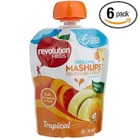 Revolution Foods Organic Mashups Squeezable Fruit, Tropical, 3.17-Ounce Squeezable Pouches (Pack of 24)