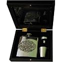 Celtic Oval 6oz Stainless Steel Hip Flask - Gift Set