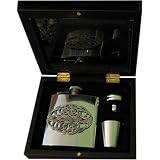 Outdoor Living : Celtic Oval 6oz Stainless Steel Hip Flask - Gift Set